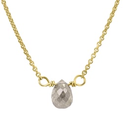 Goldene Halskette mit grauem Diamanten-Tropfen Vebrina