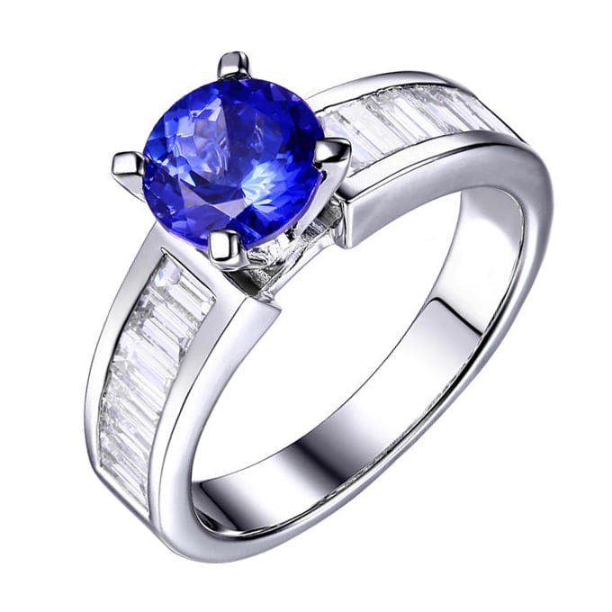 Goldring mit Tansanit und Diamanten