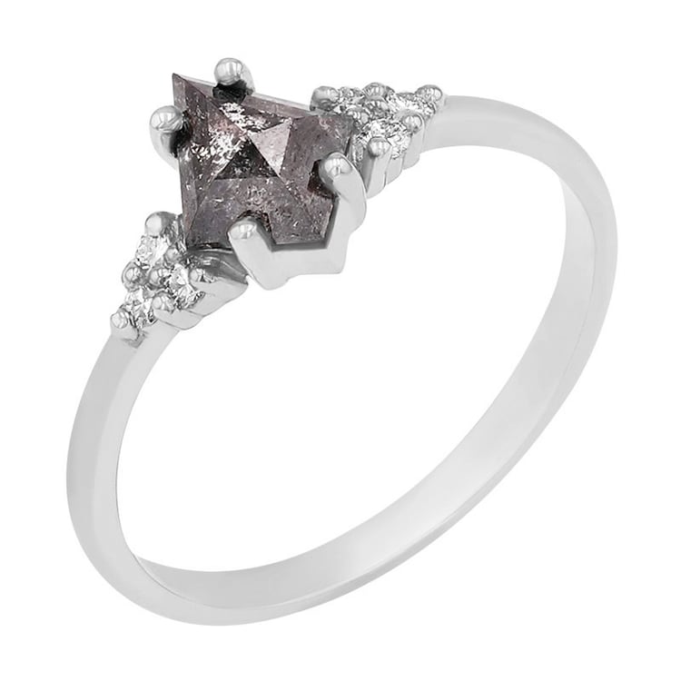 Origineller Ring mit einem Salt and Pepper Diamanten Nele