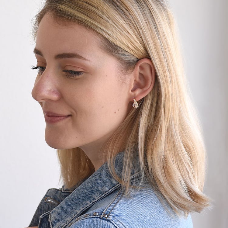 Silberne Ohrringe mit Morganiten und Zirkonia Rina 67959