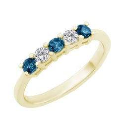 Goldener Ring mit blauen und klaren Diamanten Aisha