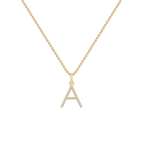 Personalisierte goldene Buchstabenanhänger mit Diamanten Munro