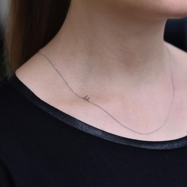 Personalisierte Halskette mit Buchstabe Lupe 30802