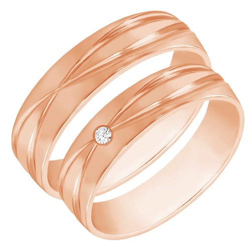 Eleganter goldener Ehering mit Diamant Carlo