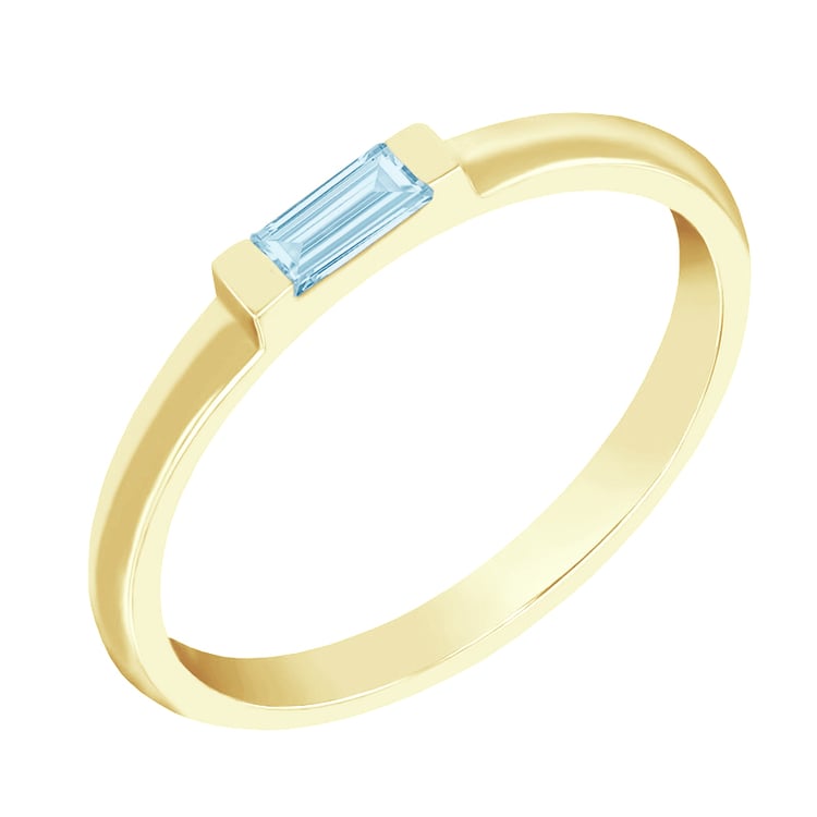 Zarter goldener Ring mit Blautopas Xenia 82414