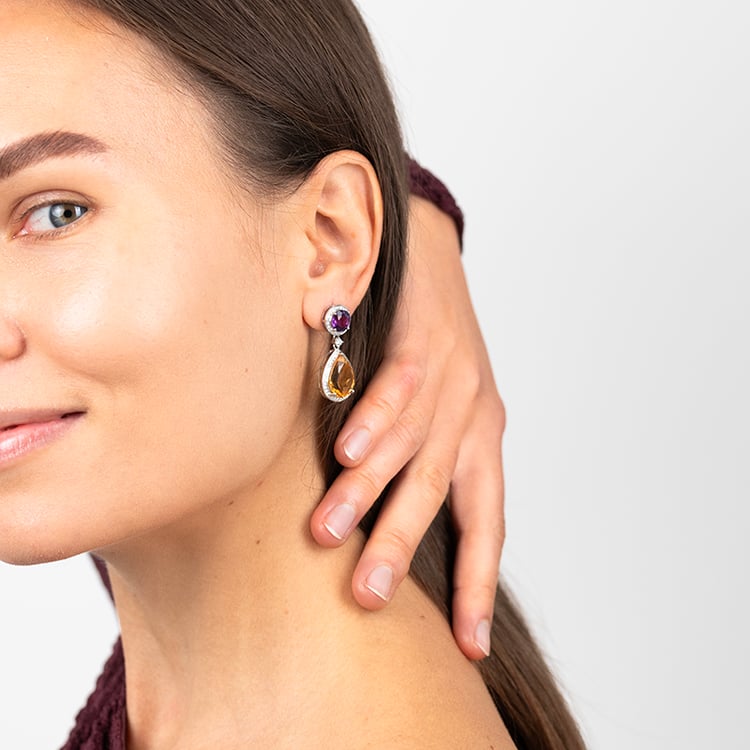 Ohrringe mit Citrin und Amethyst Mahal 146961