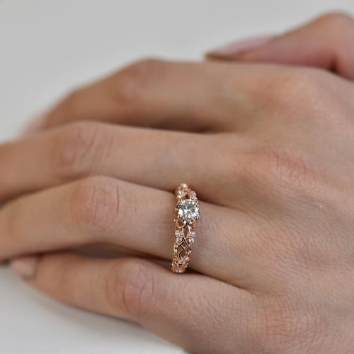 Vintage-Verlobungsring aus Gold mit Diamanten Chantal