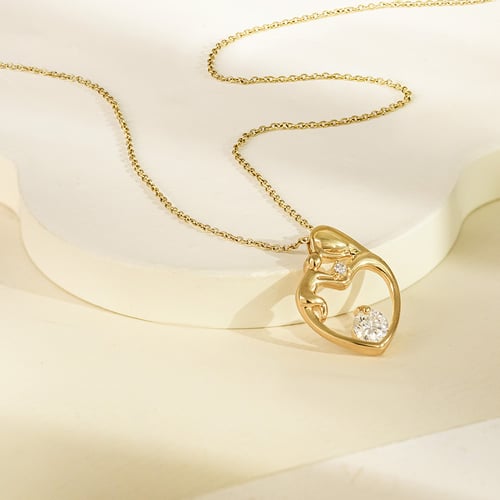 Anhänger Mutter und Kind mit Moissanit und Lab Grown Diamant Ella