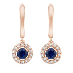 Goldene Ohrringe mit Saphiren und Diamanten Macy