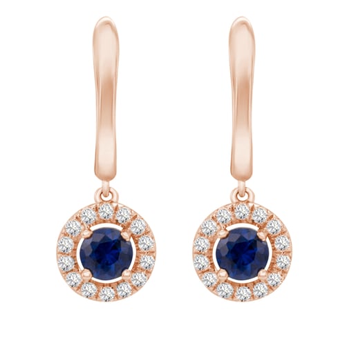 Goldene Ohrringe mit Saphiren und Diamanten Macy