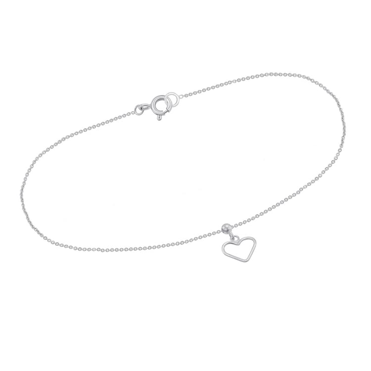 Silbernes Fußband mit Herz Sadia