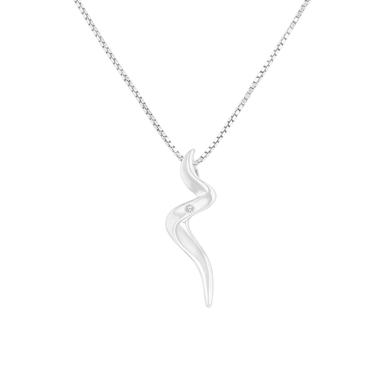 Trendy silberner Anhänger mit einem Diamanten Shanin