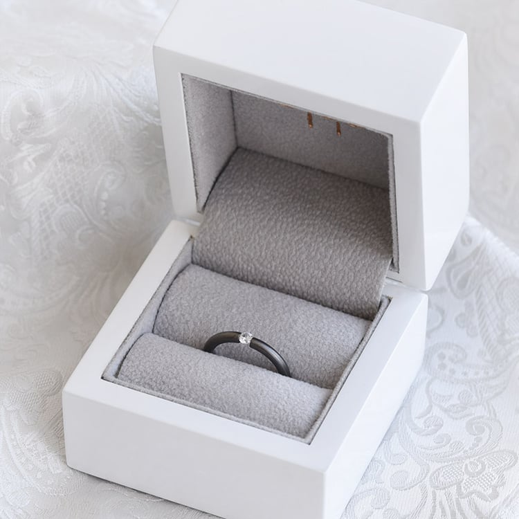 Goldring mit Rhodium und Diamant Tansie 92523