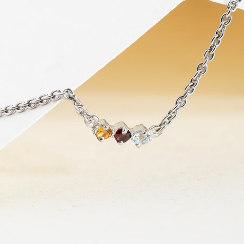 Silbernes Armband mit Edelsteinen Ihrer Wahl Joe