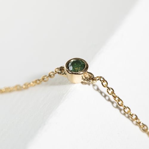 Silbernes Armband mit einem grünen Diamanten Bonato