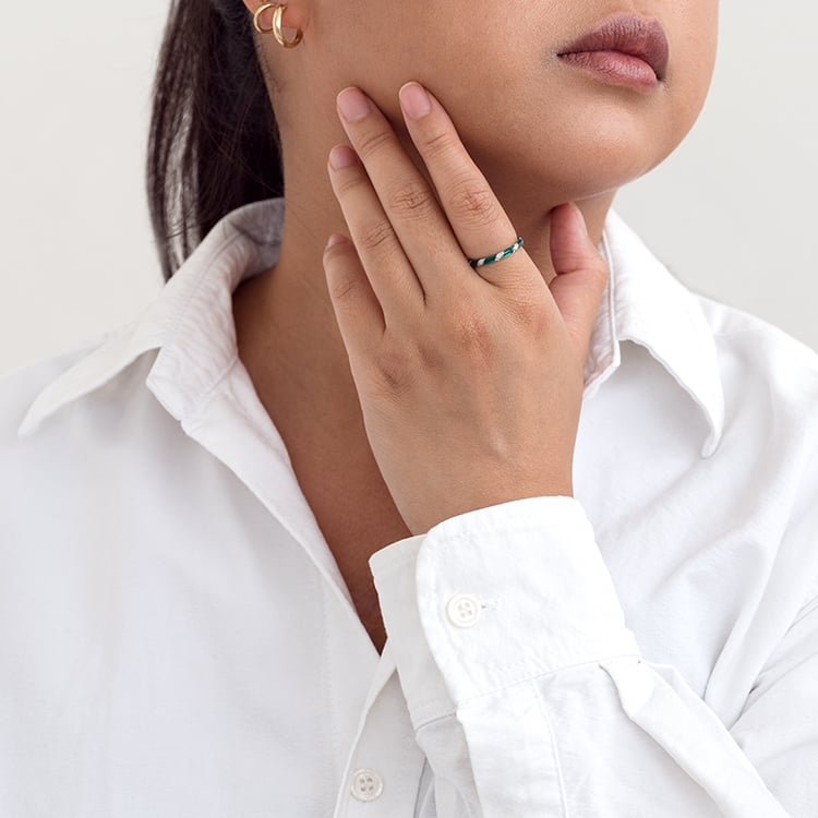 Grüner Keramikring mit Diamanten Astair 128496