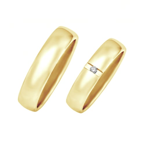 Goldene Eheringe mit Diamanten Yank