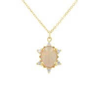 Anhänger mit ovalem Opal und Diamanten Sole