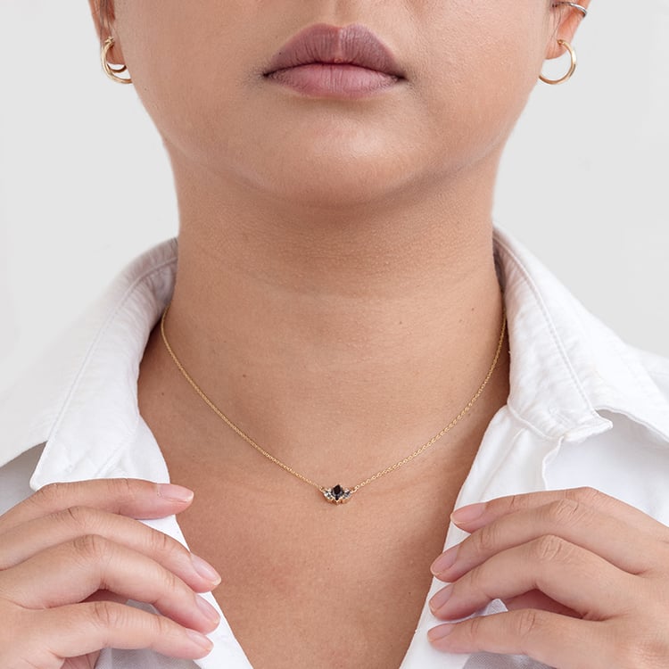 Halskette mit Salt and Pepper Diamanten in Marquise Form Everline 128750