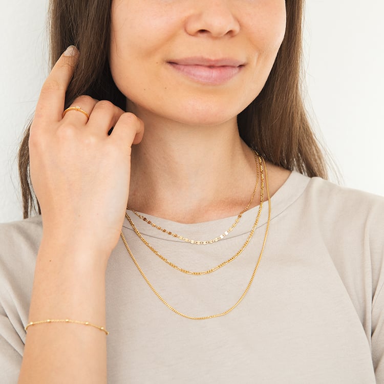 Silberne Figaro Kette 55 cm 124462