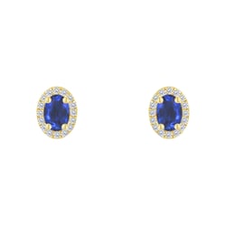 Goldene Ohrringe mit Saphiren und Diamanten Elina