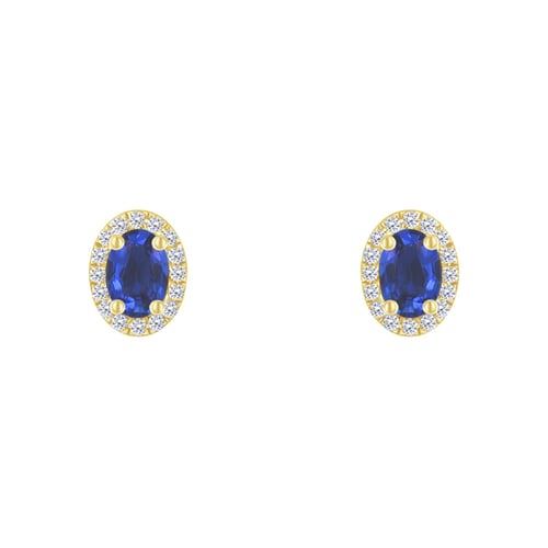 Goldene Ohrringe mit Saphiren und Diamanten Elina