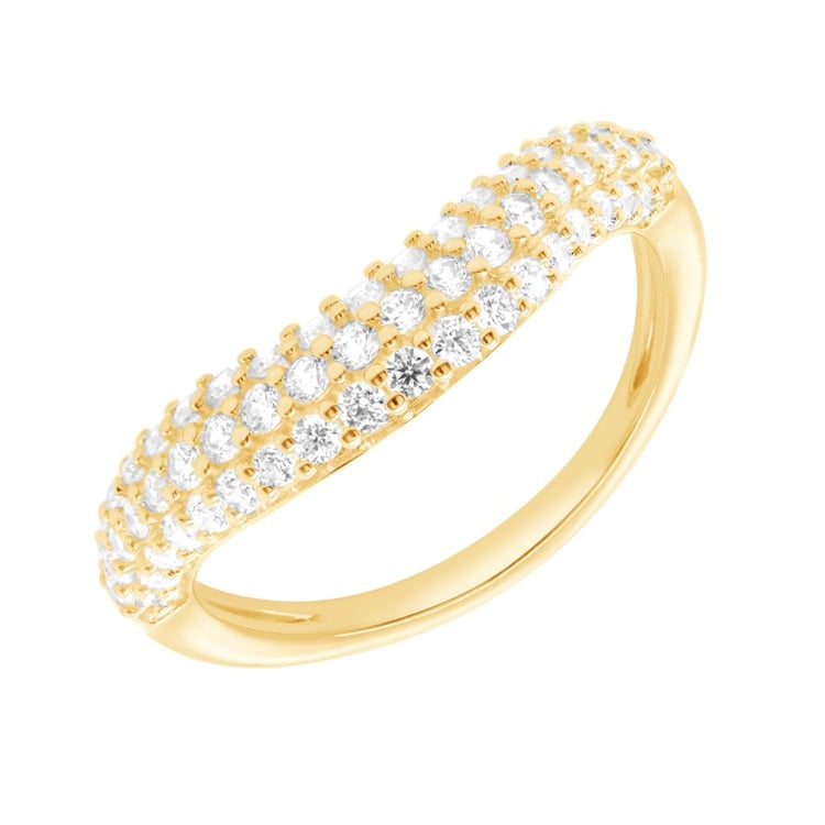 Gewellter halber Eternityring aus Silber mit Diamanten SvenGewellter halber Eternityring aus Silber mit Diamanten Sven 162394