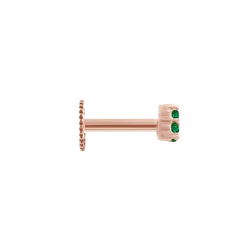 Goldener Piercing Ohrstecker mit Smaragden Masha