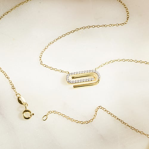 Halskette aus Gold mit Diamanten Aly