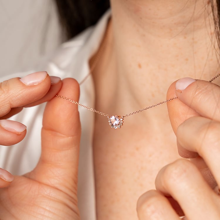 Goldene Kette mit Morganit Alayna 118295