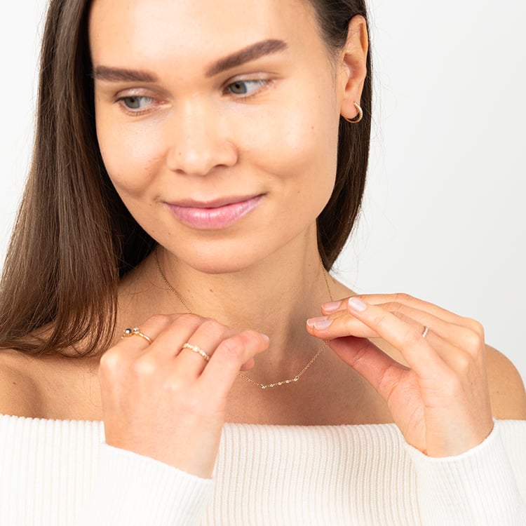 Minimalistische Halskette mit Lab Grown Diamanten Isaac 146856