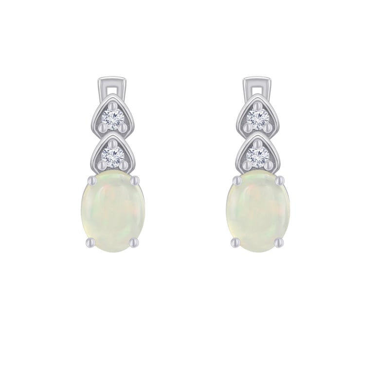 Hängeohrringe mit Opalen und Zirkonia Glory