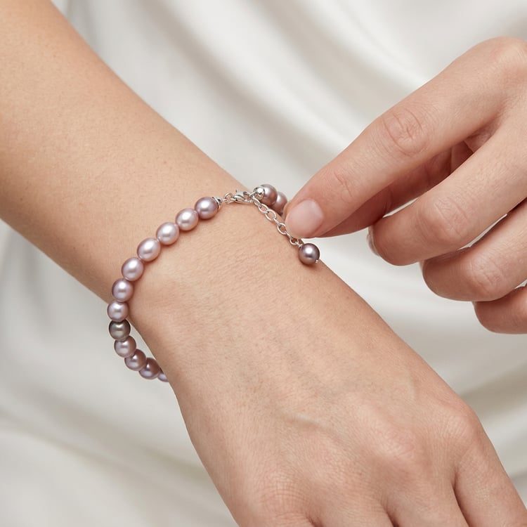 Armband mit lavendelfarbenen Perlen Biel 169749