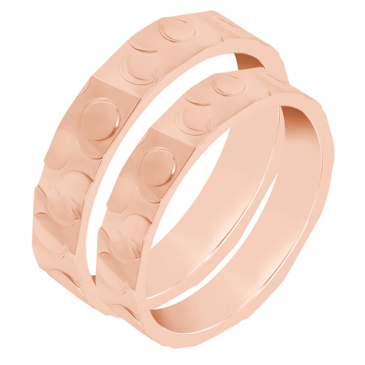Rosegold atypischer Relief-Ring 37793