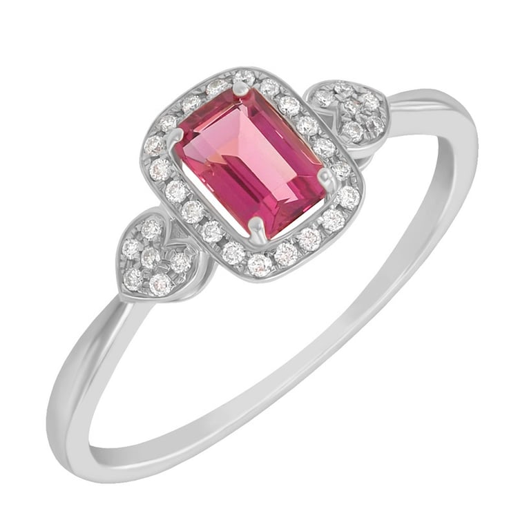 Turmalin Goldring in Smaragdschliff