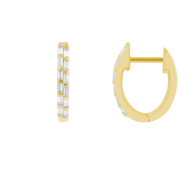 Runde Ohrringe mit Lab Grown Diamanten in Baguette-Form Hamish 111011