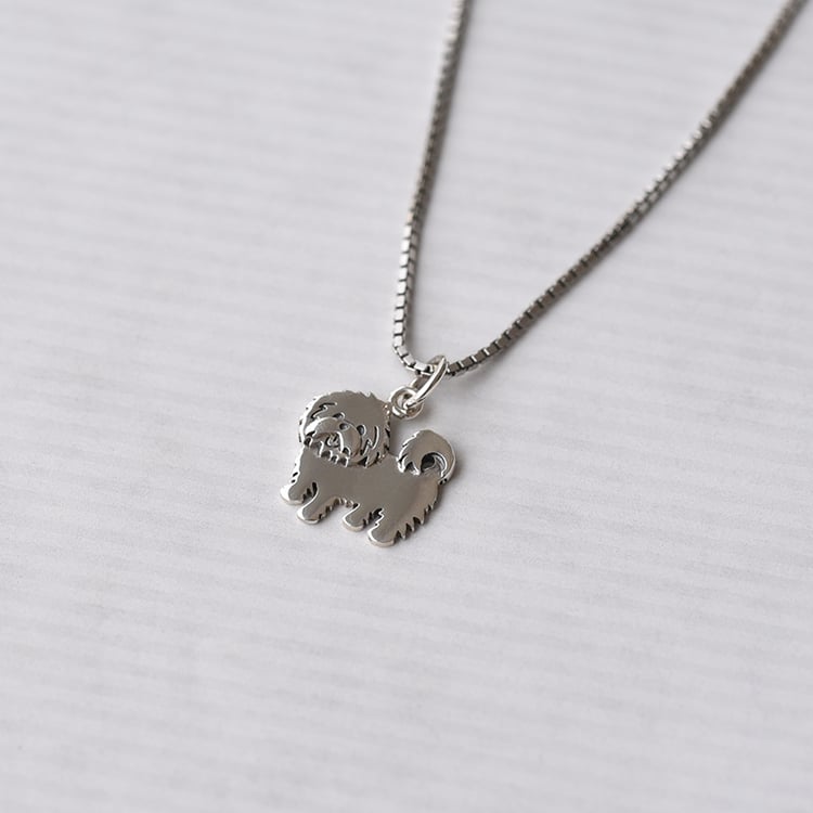 Kettenanhänger in Silber als maltesischer Hund Maltese 70828