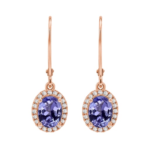 Ohrringe mit Tansaniten und Diamanten Caty