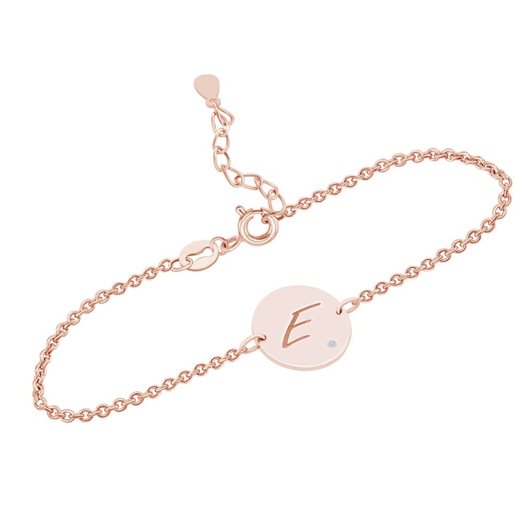 Silberarmband mit Diamant und Buchstabengravur Dian 83760