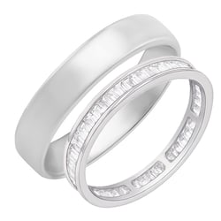 Eternity-Ring mit Baguette-Diamanten und Ring im Komfort-Stil Pascal