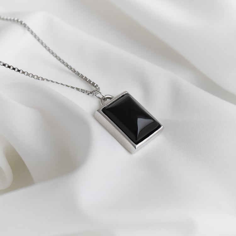 Silberner Anhänger mit Onyx für Männer Janika 91187