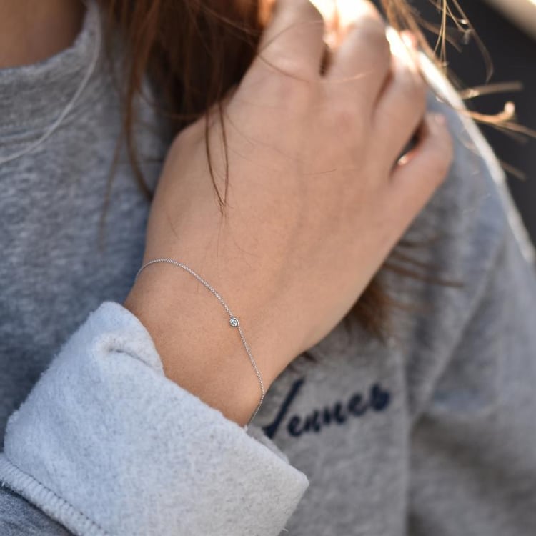 Silbernes minimalistisches Armband mit Lab Grown Diamanten Bonato 150262