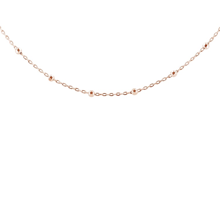 Halskette 45 cm lang mit Kugeln aus 585er Gold 137435