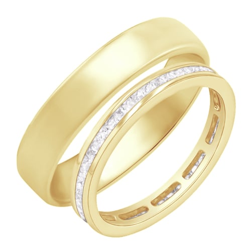 Eternity-Ring mit Diamanten und Ring im Komfort-Stil Mirica