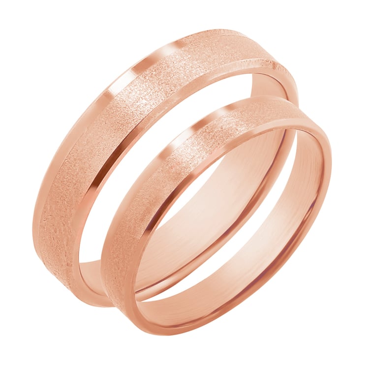 Eheringe aus mattem Gold mit glänzenden Rändern Kalea 117387