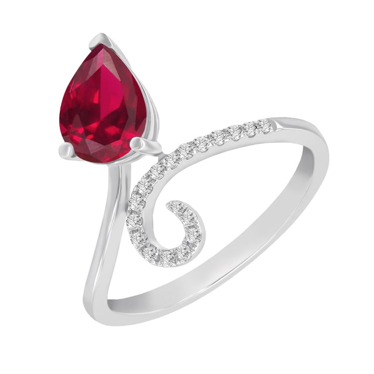 Originella Verlobungsring mit Rubin und Diamanten Cael