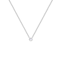 Silberne minimalistische Kette mit einem Mondstein Glosie