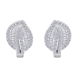 Ohrringe in Form eines Blattes voller Diamanten Priett