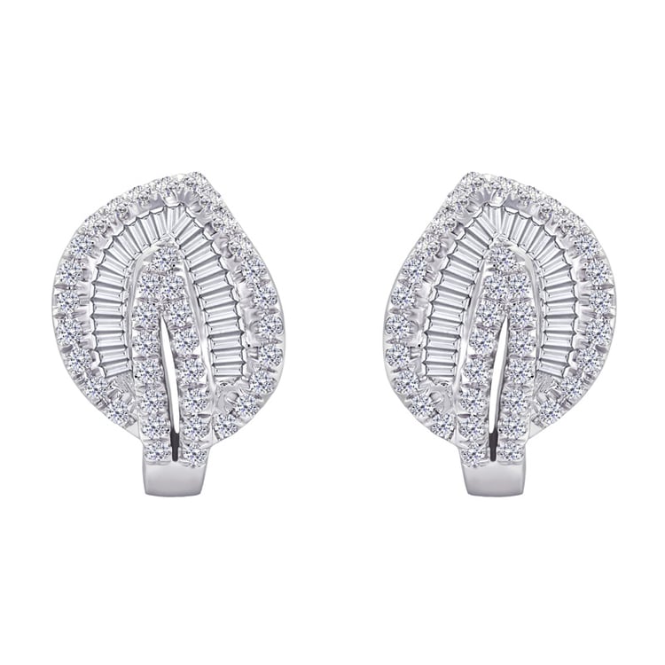 Ohrringe in Form eines Blattes voller Diamanten Priett