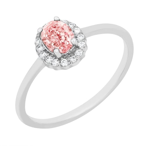 Verlobungsring mit einem zertifizierten Fancy rosa Lab-Grown Diamanten Avis